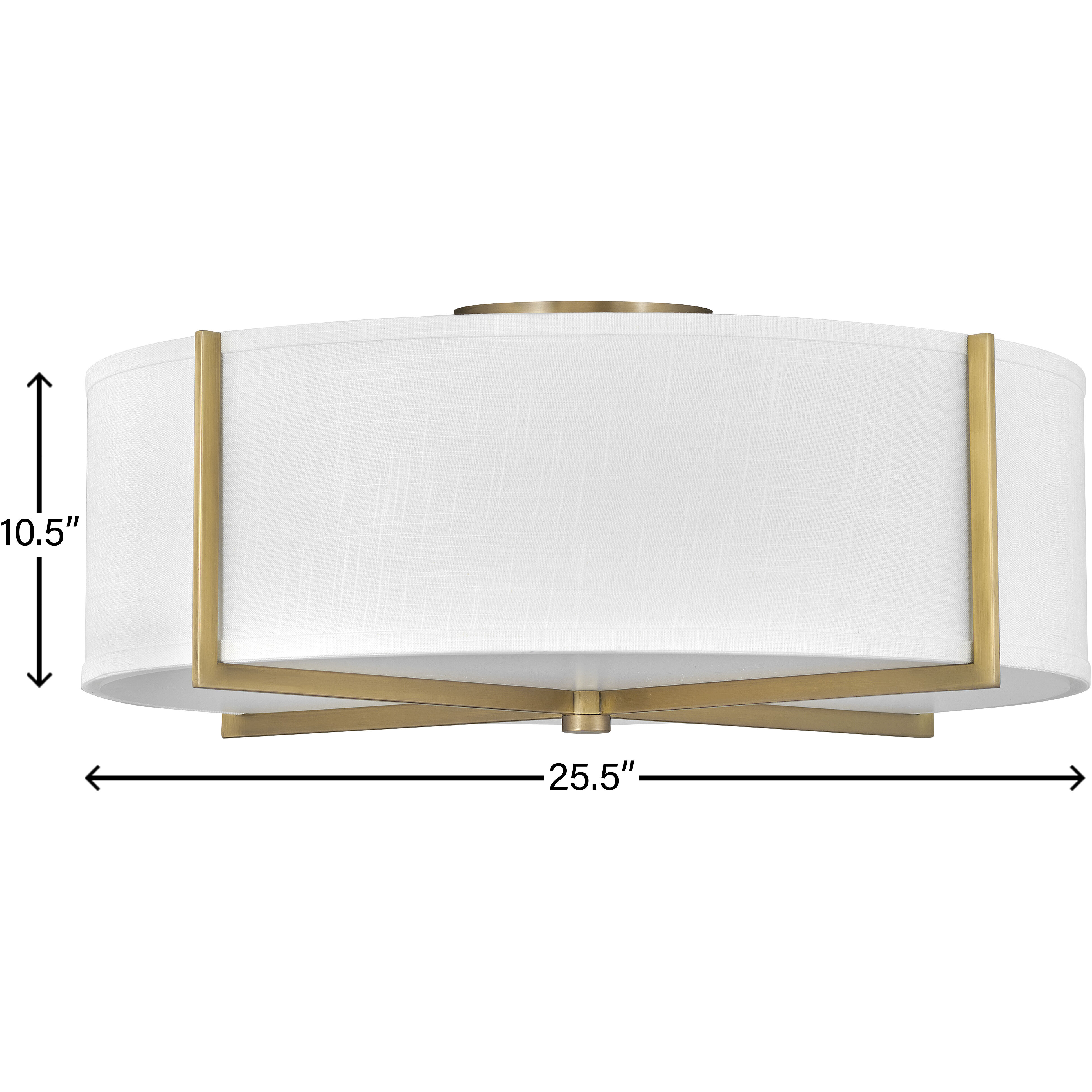 Galerie Axis 4 Light 25.5 inch Heritage Brass Indoor Semi-Flush Mount Ceiling Light