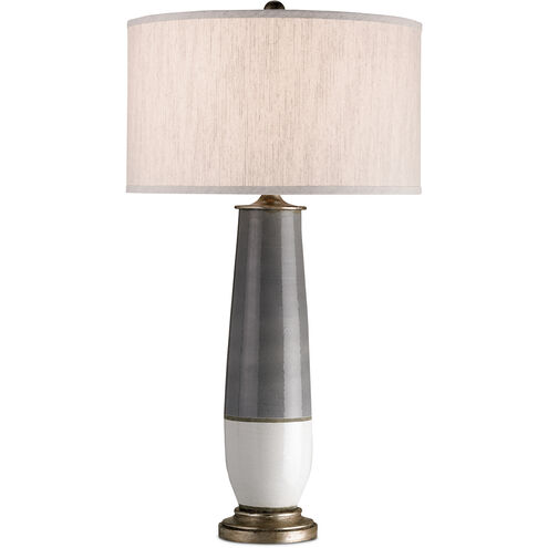 Urbino 35 inch 150 watt Pyrite Bronze/Gray/White Crackle Table Lamp Portable Light