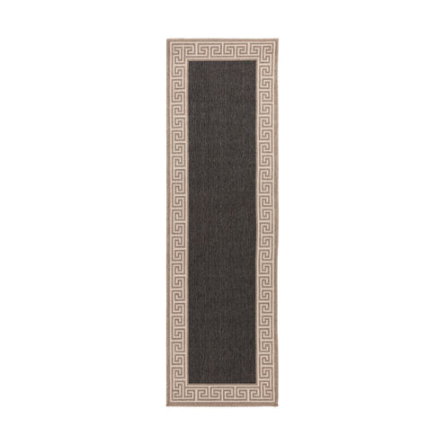 Alfresco 94 X 29 inch Black/Camel/Cream Outdoor Rug, Polypropylene