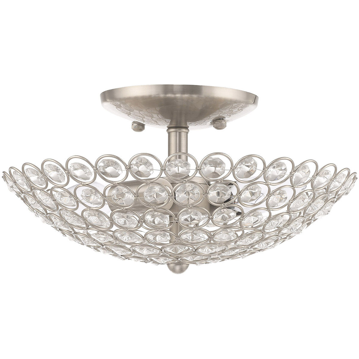 Cassandra 2 Light 11 inch Brushed Nickel Pendant Ceiling Light