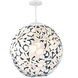 Groovy LED 36 inch Cream-Blue White Pendant Ceiling Light in 36in., Cream and Blue