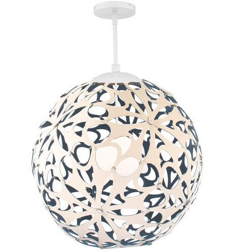 Groovy LED 36 inch Cream-Blue White Pendant Ceiling Light in 36in., Cream and Blue