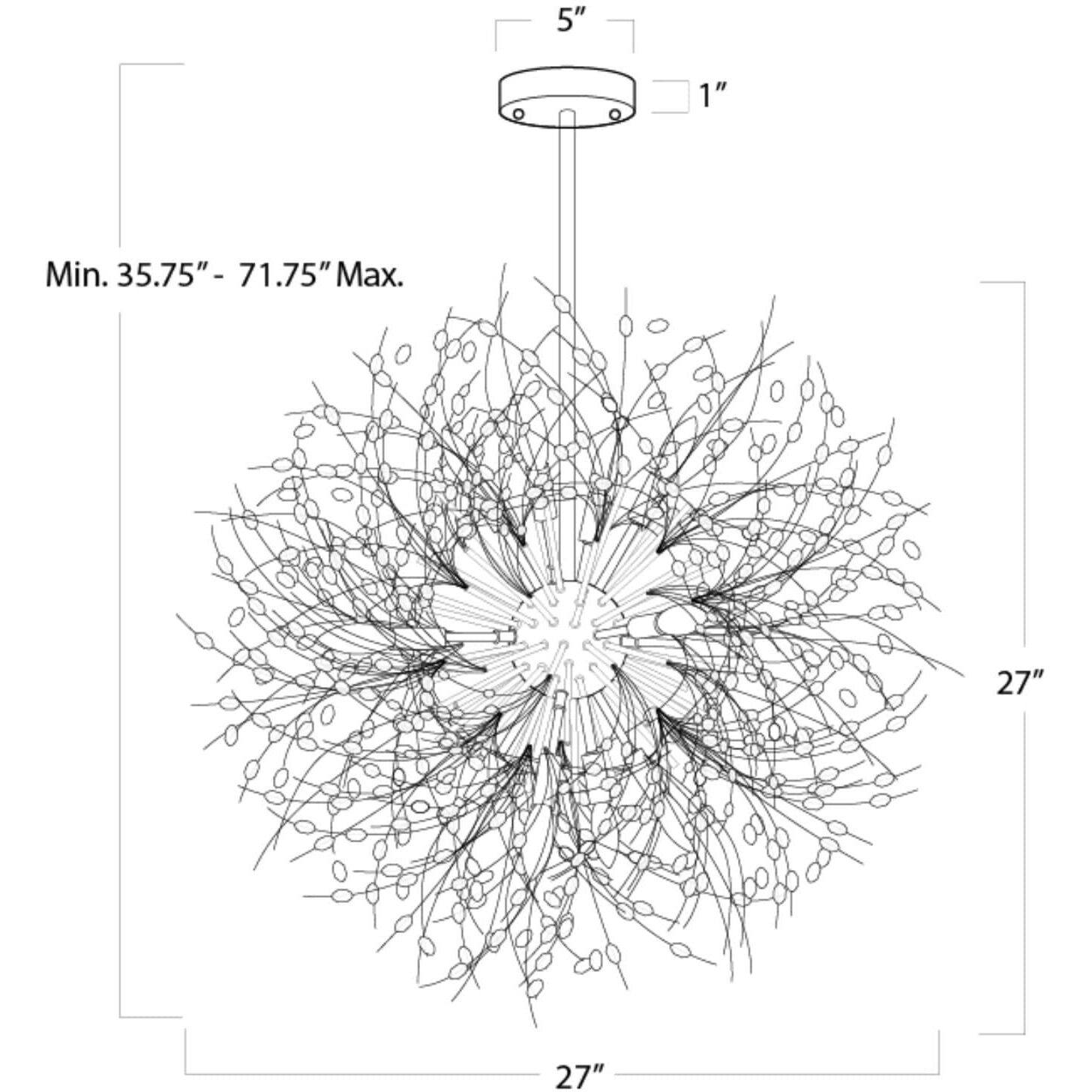 Chiffon 12 Light 27 inch Natural Brass Chandelier Ceiling Light, Large