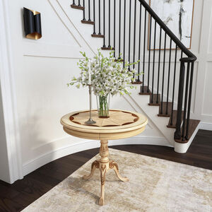 Carissa 30" Round Foyer Table in Beige