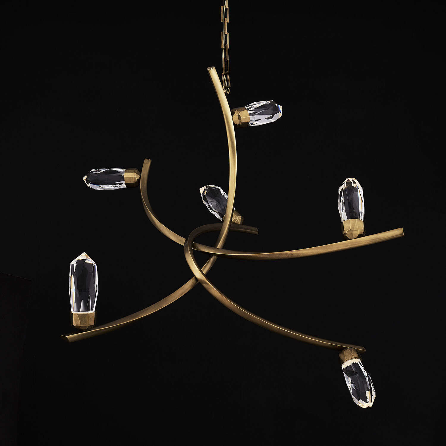 Bilancia LED 36 inch True Brass Chandelier Ceiling Light