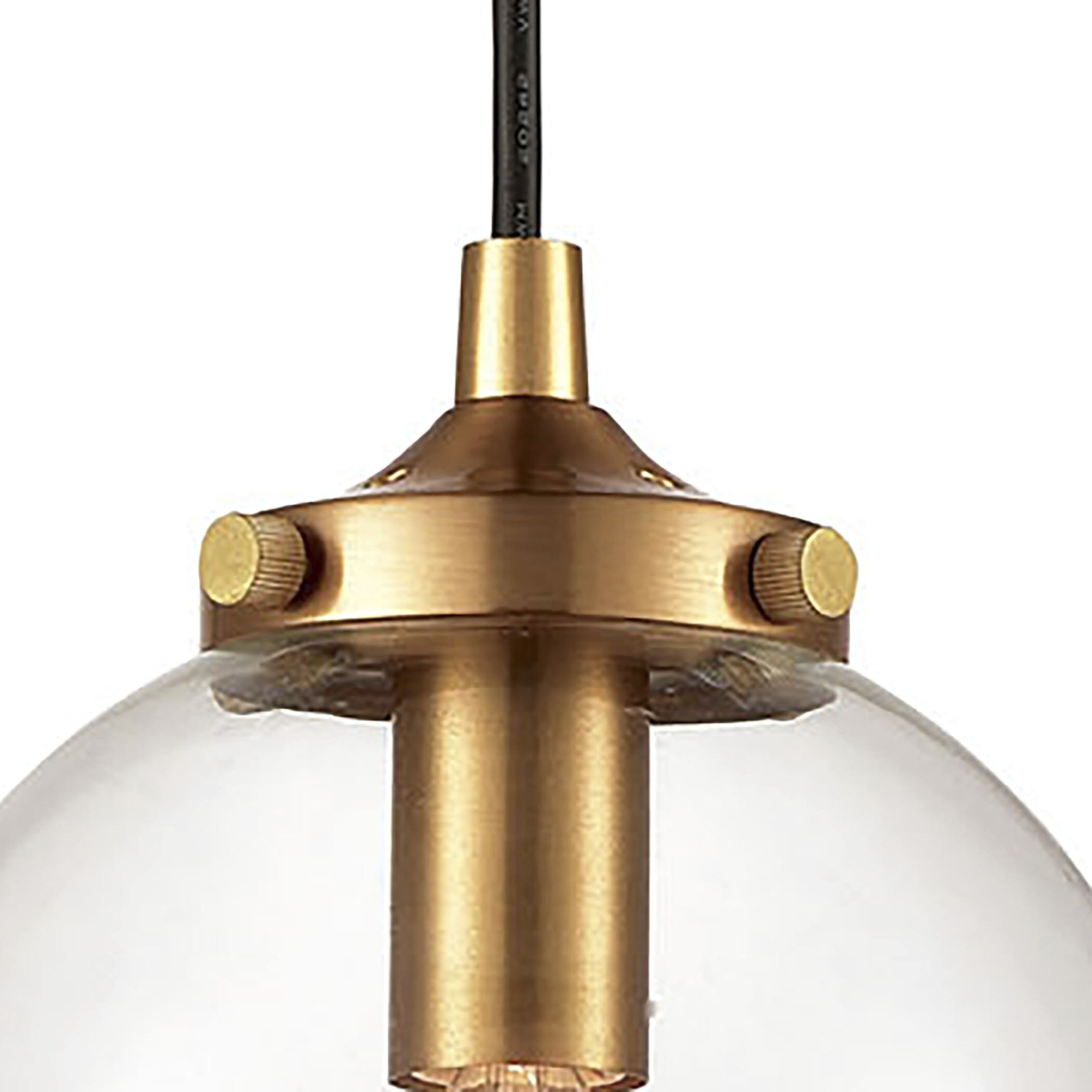 Boudreaux 1 Light 6 inch Antique Gold with Matte Black Mini Pendant Ceiling Light