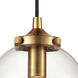Boudreaux 1 Light 6 inch Antique Gold with Matte Black Mini Pendant Ceiling Light