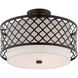 Arabesque 3 Light 15 inch English Bronze Semi-Flush Mount Ceiling Light