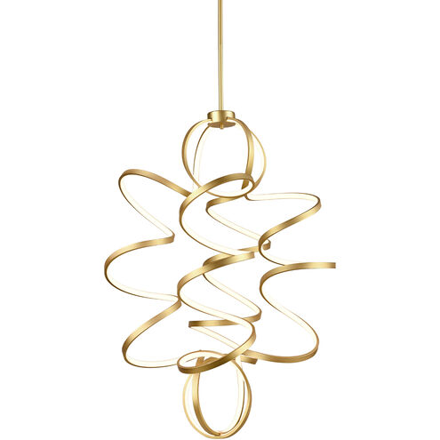 Synergy LED 31.5 inch Antique Brass Chandelier Ceiling Light