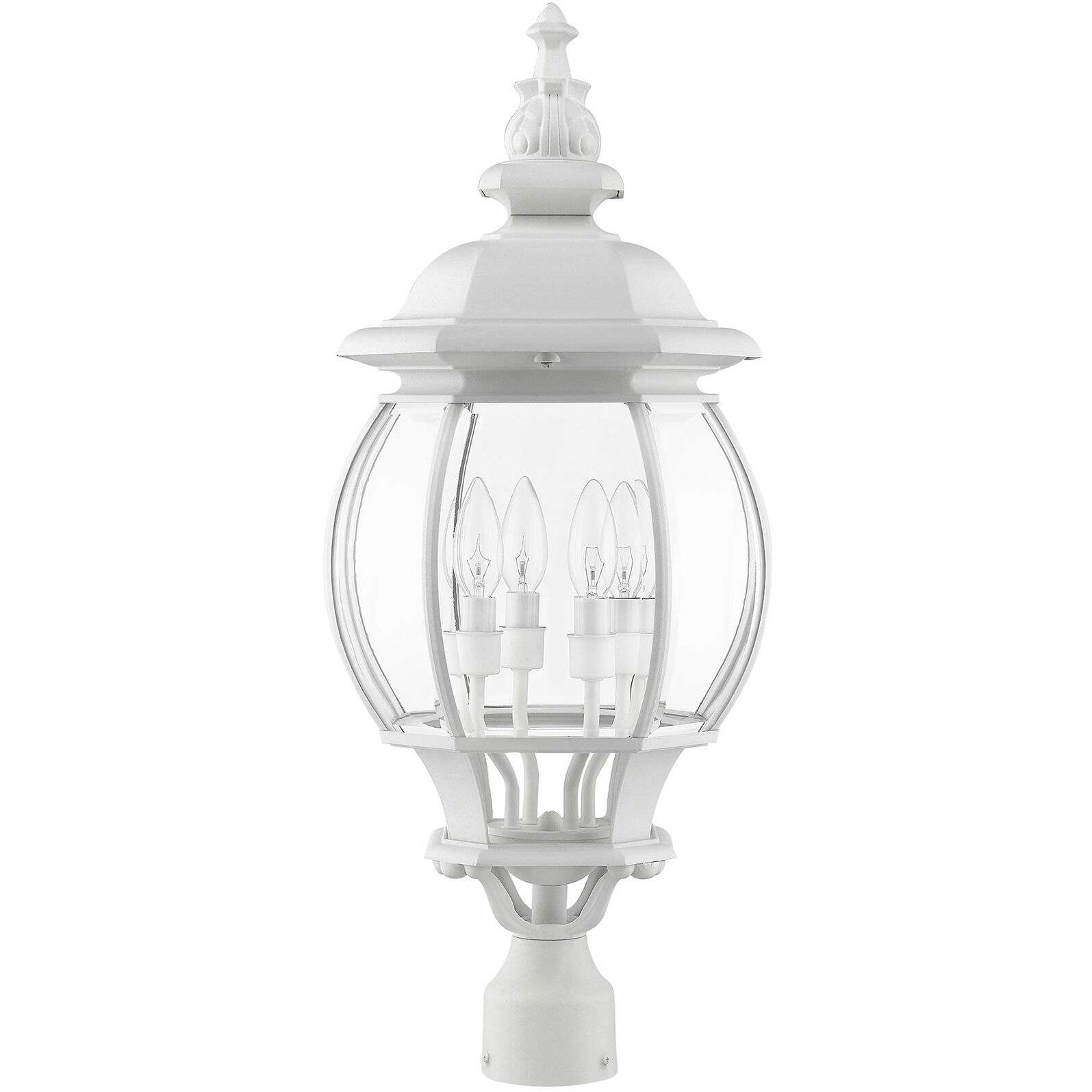 Frontenac 4 Light 27 inch Textured White Outdoor Post Top Lantern