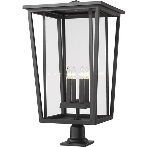 Seoul 4 Light 32 inch Black Outdoor Pier Mounted Fixture