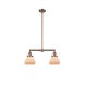 Franklin Restoration Fulton 2 Light 21 inch Antique Copper Chandelier Ceiling Light in Matte White Glass, Franklin Restoration