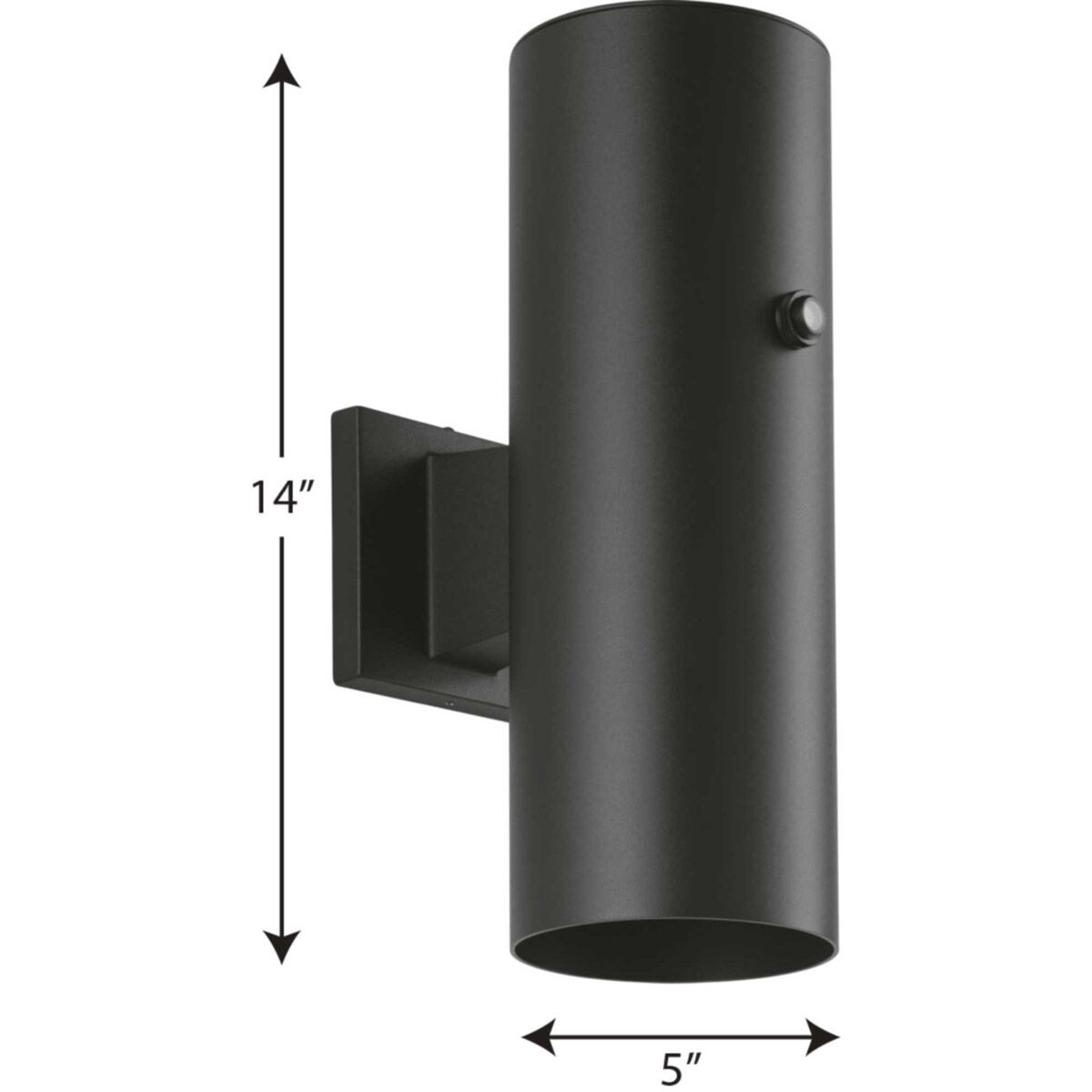 CYL RNDS Outdoor Wall Lantern in Black, Progress LED