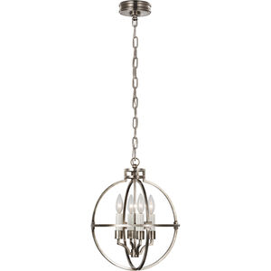 Chapman & Myers Lexie LED 14 inch Antique Nickel Globe Lantern Pendant Ceiling Light