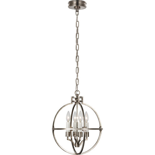 Chapman & Myers Lexie LED 14 inch Antique Nickel Globe Lantern Pendant Ceiling Light