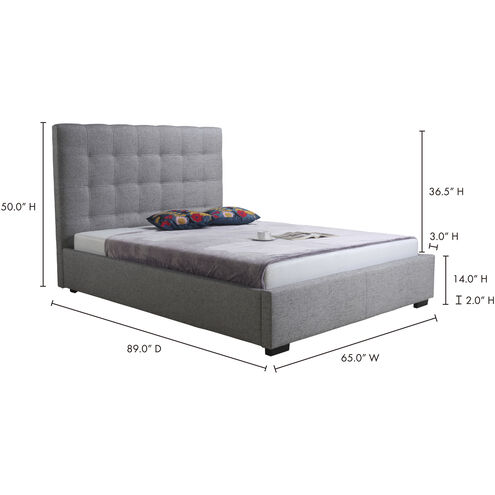 Belle Grey Storage Bed in Light Grey, Queen