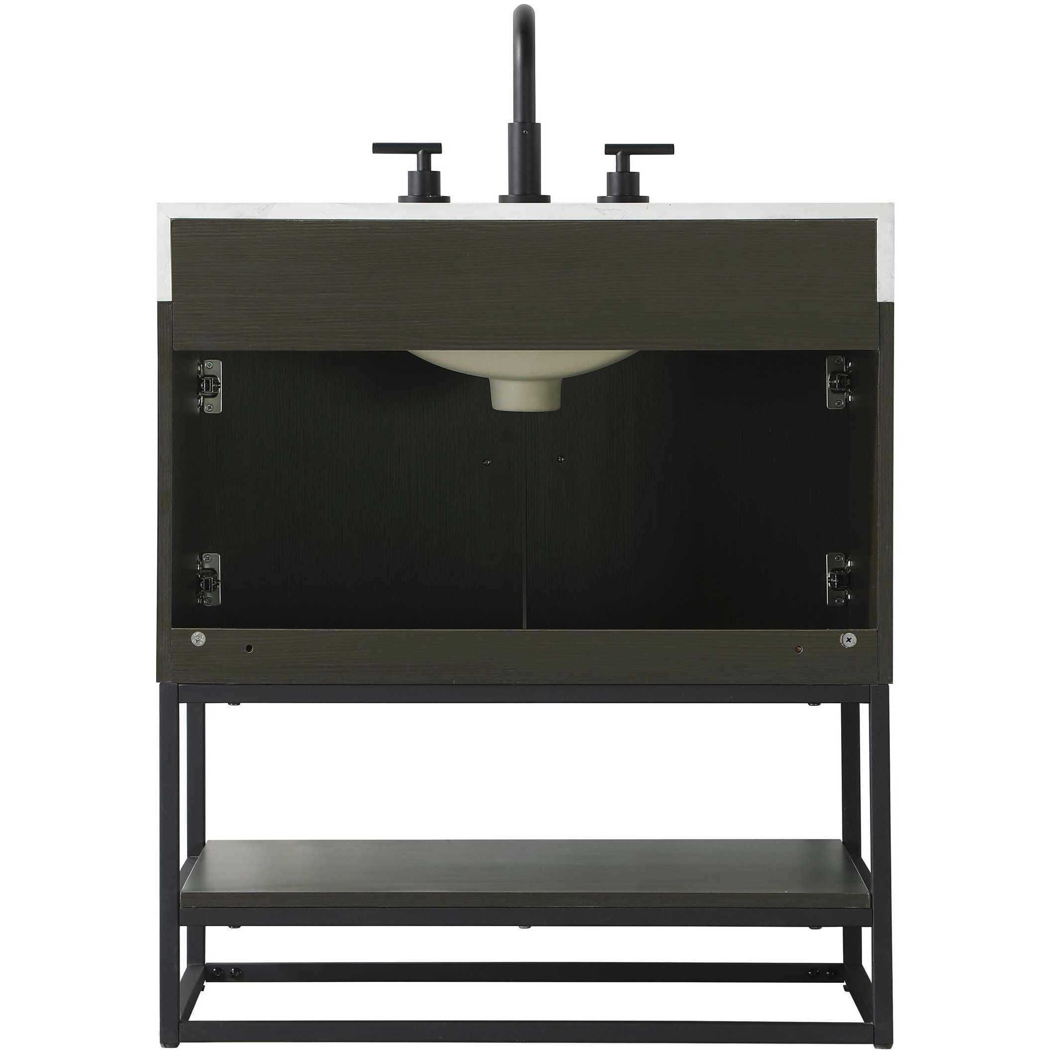 Caroline 30 X 34 inch Mocha Brown Bathroom Vanity Cabinet