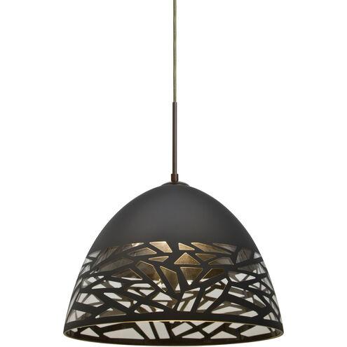 Kiev 1 Light Bronze Cord Pendant Ceiling Light in Incandescent, Black Kiev