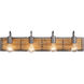 Ella Jane 4 Light 28 inch New Bronze and Honey Wood Bath Vanity Light Wall Light
