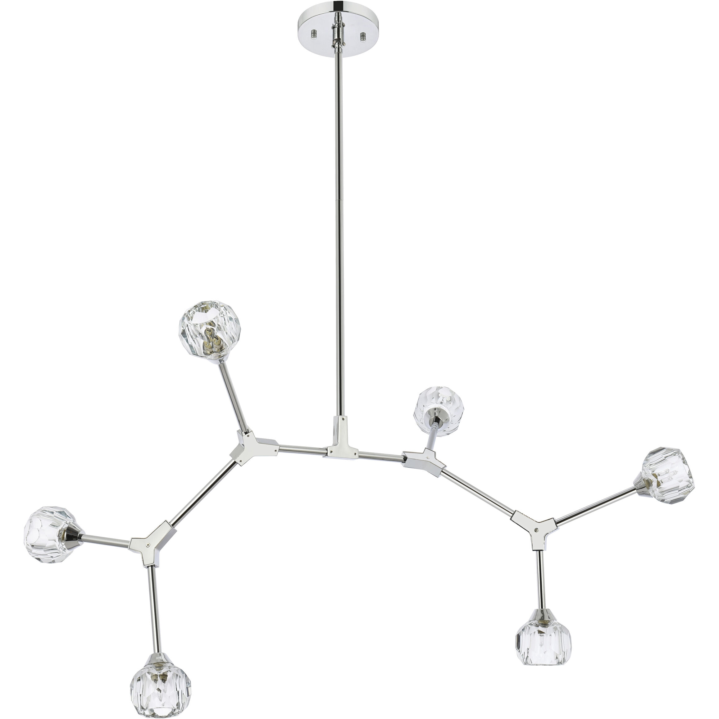 Zayne 6 Light 49 inch Chrome Pendant Ceiling Light