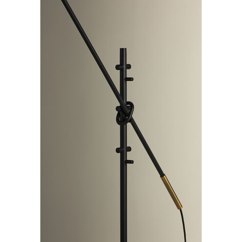 Navin 64.73 inch 60.00 watt Patina Brass/Textured Black Floor Lamp Portable Light