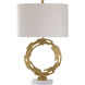 Armitage 31 inch 150 watt Gold and White and Cream Table Lamp Portable Light
