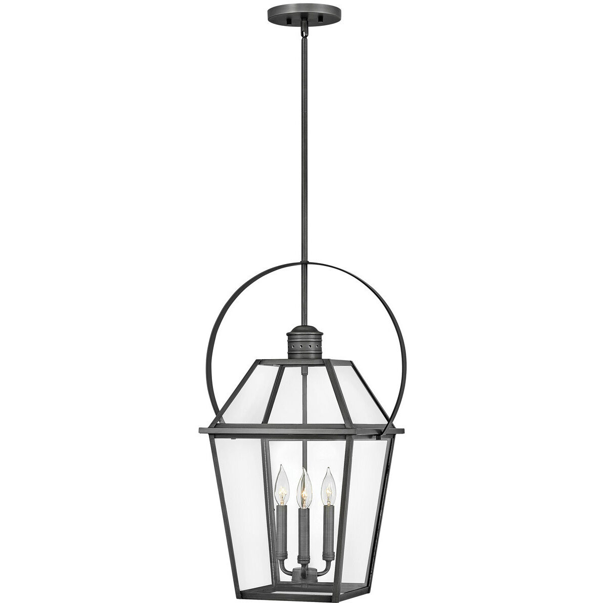 Heritage Nouvelle 3 Light 13 inch Blackened Brass with Black Outdoor Hanging Lantern