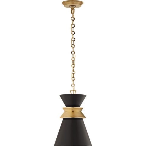 Chapman & Myers Alborg 1 Light 10 inch Antique-Burnished Brass Stacked Pendant Ceiling Light in Matte Black, Small