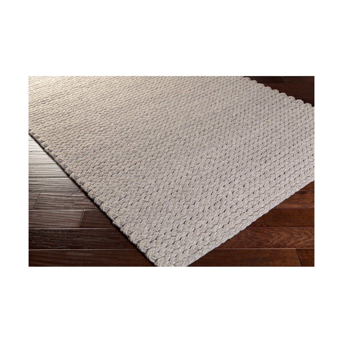 Yukon 36 X 24 inch Light Gray Rugs, Wool