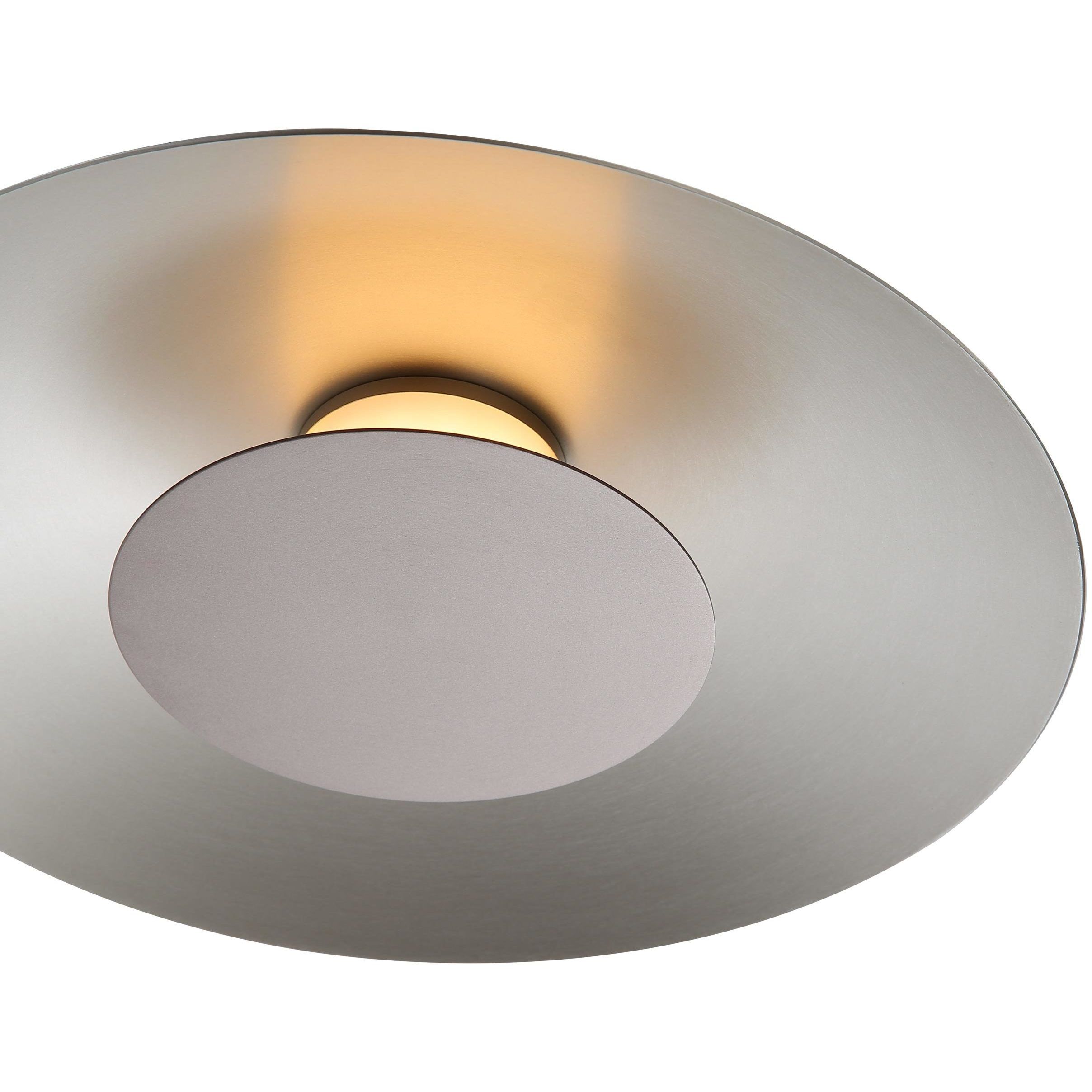 Yep Luma LED 11.75 inch Sand Nickel Flush Mount Ceiling Light in Coffee Silver