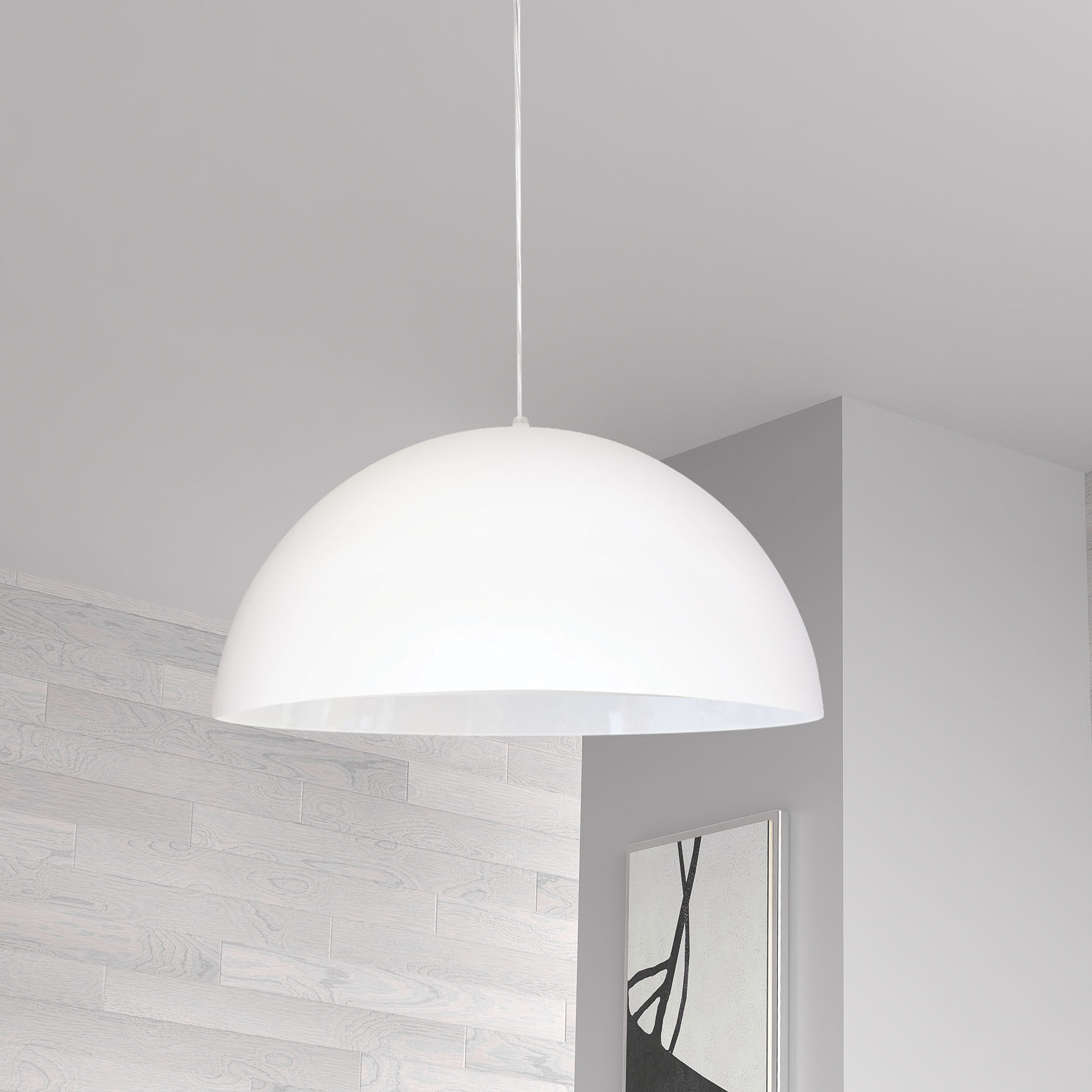 Ofelia LED 16 inch Matte White Pendant Ceiling Light, Dome