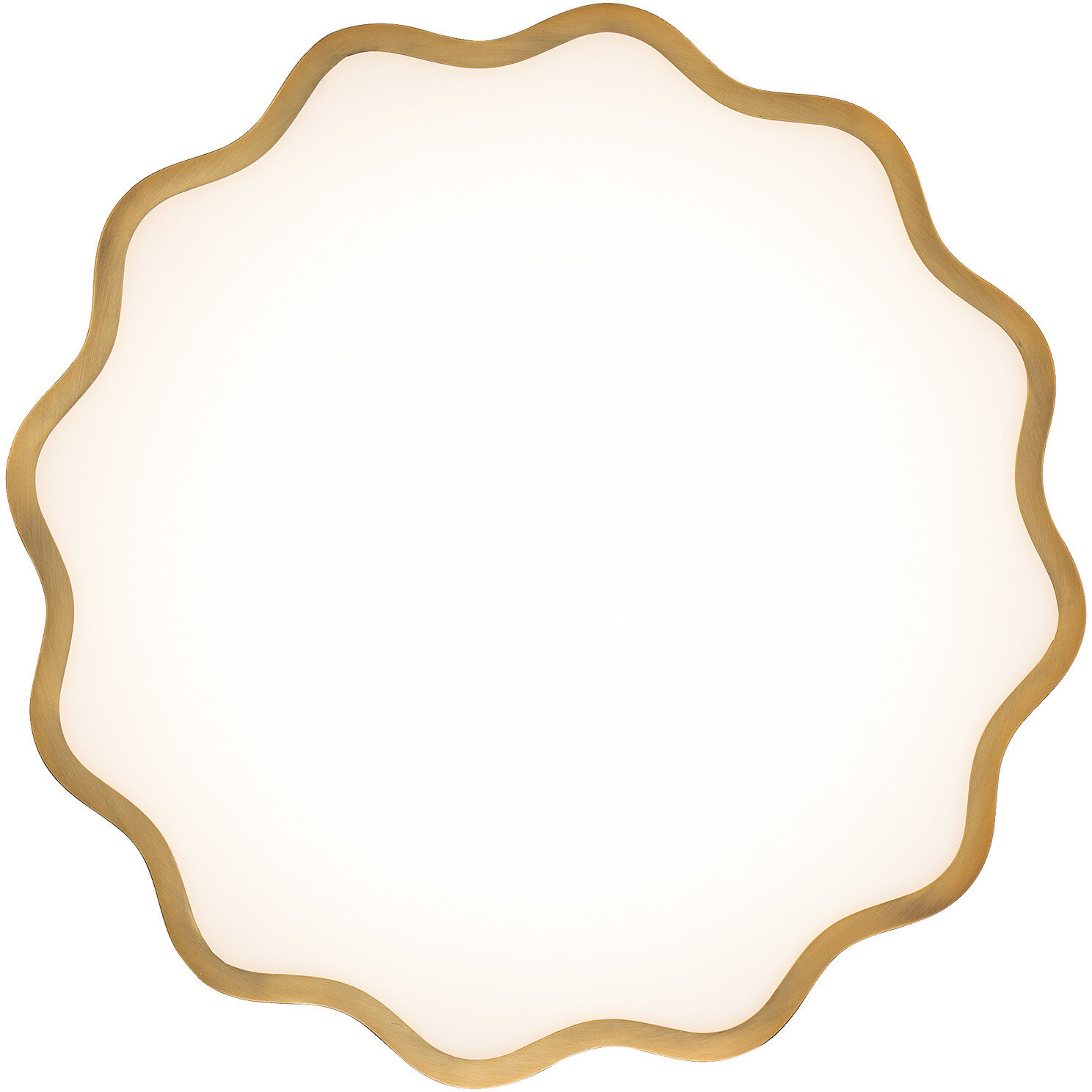 Vaughan LED 16 inch Aged Brass Flush Mount Ceiling Light, dweLED