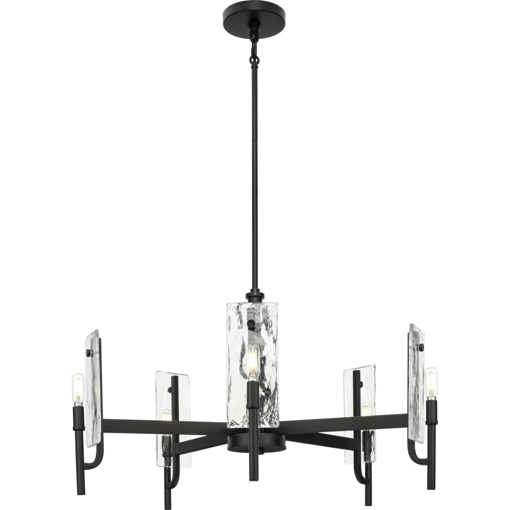 Rivera 5 Light 30 inch Matte Black Chandelier Ceiling Light, Design Series