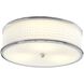 Prism 3 Light 16.75 inch Satin Brass with White Flush Mount Ceiling Light