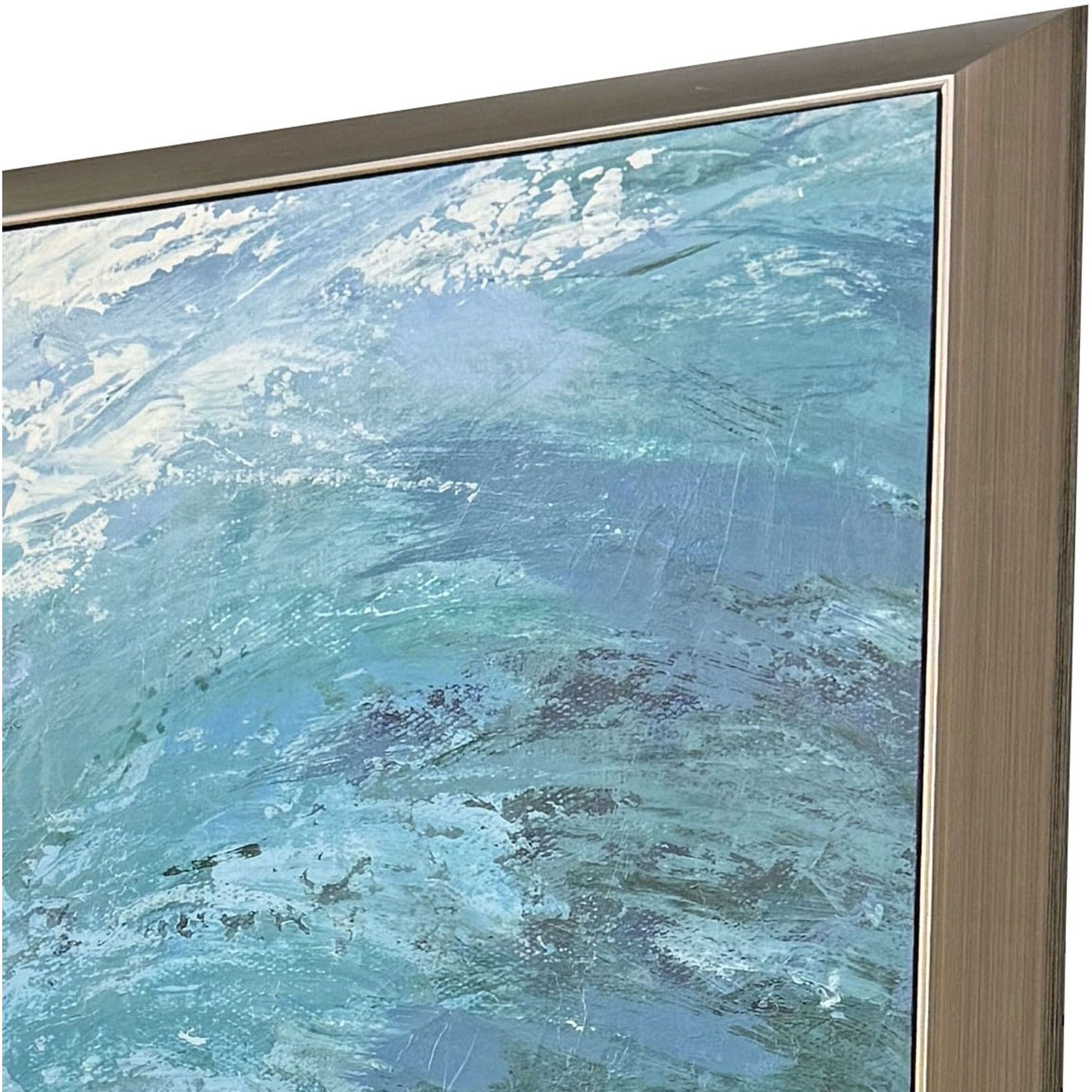 Summer Wave Blue and Green and White Framed Art