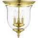 Legacy 3 Light 12 inch Polished Brass Flush Mount Ceiling Light