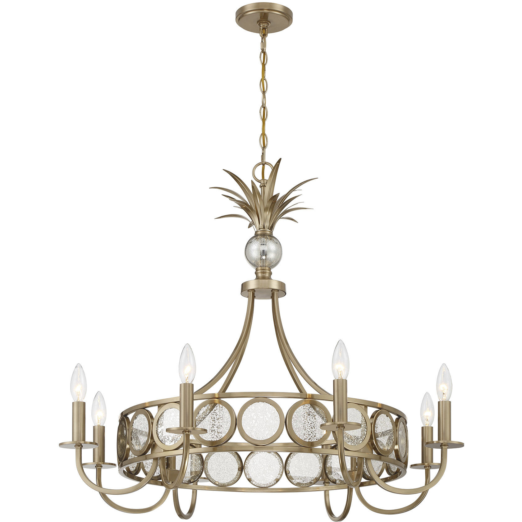 Hearst 8 Light 33 inch Noble Brass Chandelier Ceiling Light