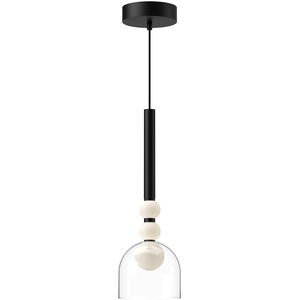 Rise 5.63 inch Black with Brushed Gold Pendant Ceiling Light