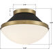 Xander 1 Light 12.25 inch Vibrant Gold Flush Ceiling Light in Vibrant Gold and Matte Black
