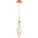 Rock Crystal LED 4.7 inch Novel Brass Pendant Ceiling Light in Chilled Amber, 2700K LED
