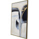 Nouveau Blue and Metallic and White Canvas