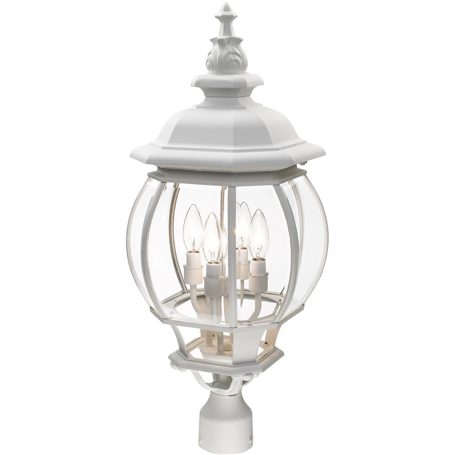 Frontenac 4 Light 27 inch Textured White Outdoor Post Top Lantern