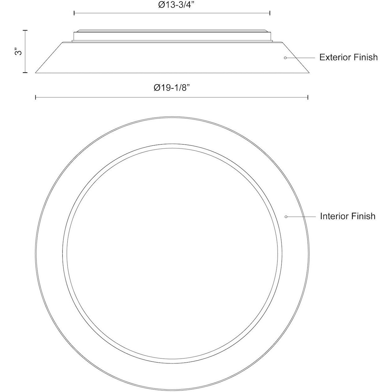 Jasper LED 19.13 inch Black/Gold Flush Mount Ceiling Light in Black and Gold