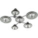 Atmosphere Cirrus LED Classic Silver Sconce/Flush Mount Ceiling Light in 3000K LED, Smoke Granite, Hub & Spoke