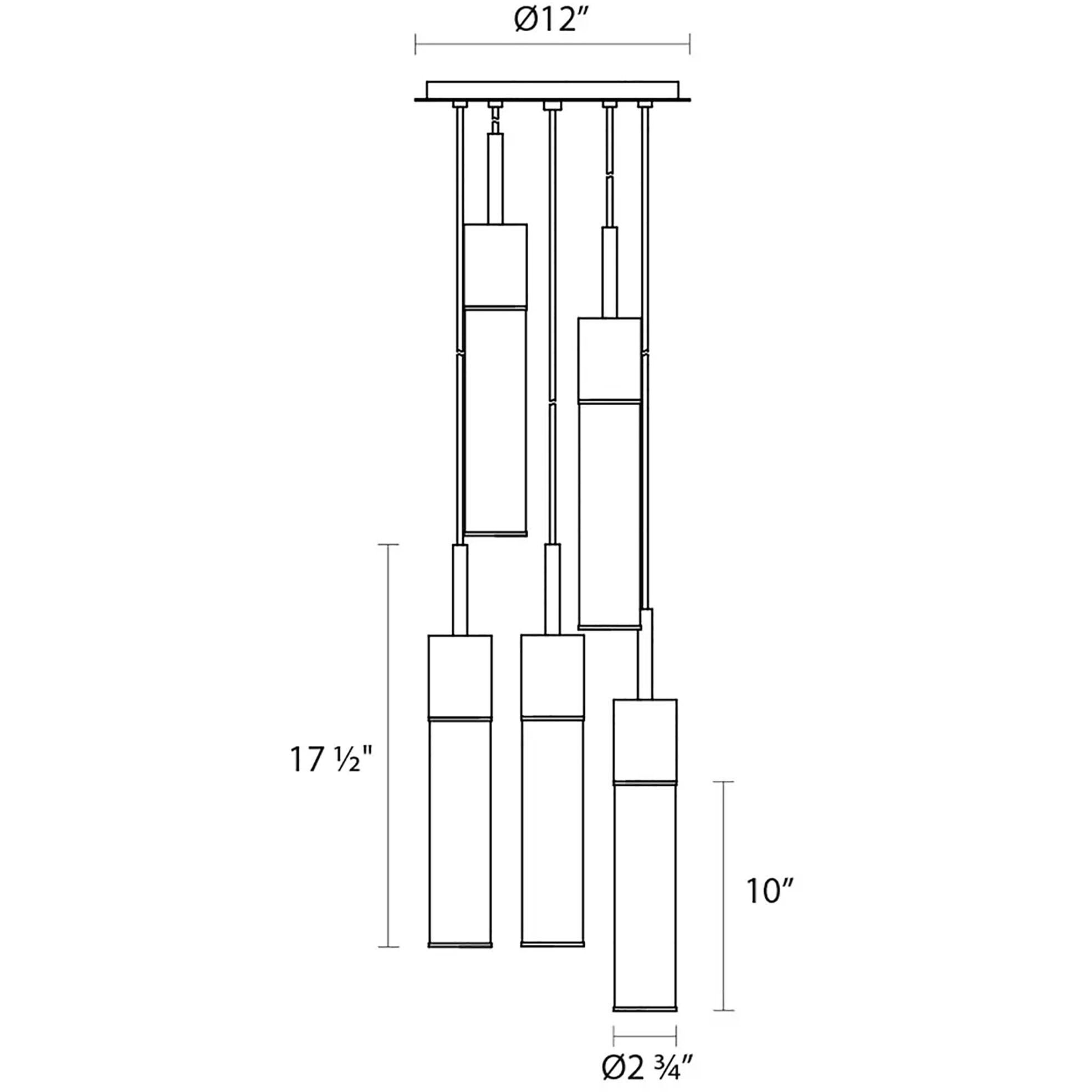 Urban Edge 5 Light 12 inch Textured Black Pendant Ceiling Light