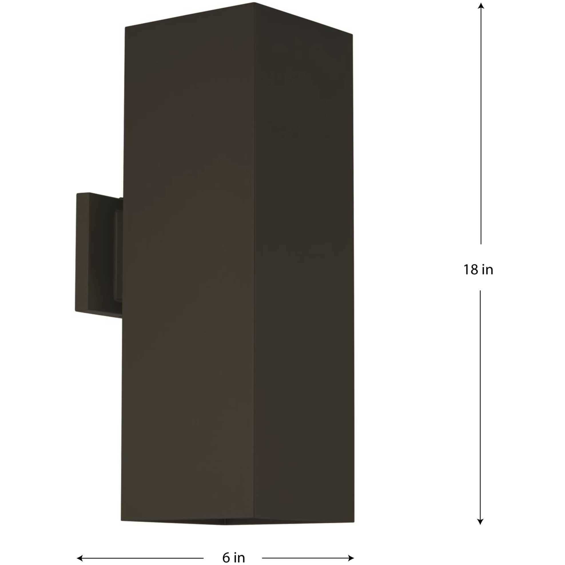 Square Outdoor Wall Lantern in Antique Bronze, Standard Lamping