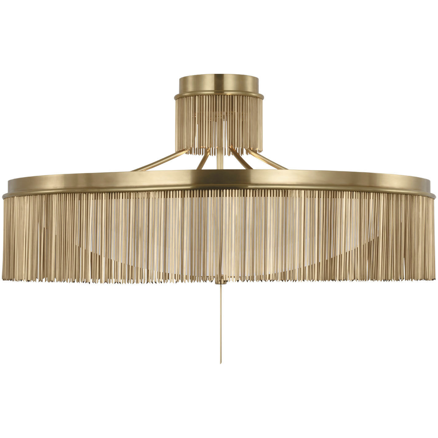 Fisher Weisman Sutton LED 32 inch Antique-Burnished Brass Flush Mount Ceiling Light
