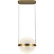 Pisces LED 11.88 inch Brushed Gold and Light Guide Pendant Ceiling Light