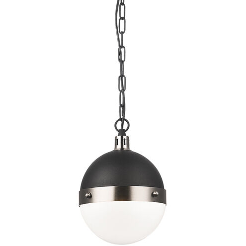 Torino 1 Light 8 inch Brushed Nickel Pendant Ceiling Light in Brushed Nickel and Opal Glass