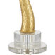 Mazari 35 inch 60 watt Contemporary Gold Leaf and Clear Table Lamp Portable Light